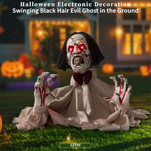 ของตกแต่งวันฮาโลวีน บัตเลอร์ซอมบี้ ปลั๊กไฟฟ้าแบบเหนี่ยวนำ บ้านผีสิง ห้องลับ ลานบ้าน บรรยากาศสยองขวัญ ของตกแต่งผี - Product Image 1