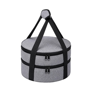 Sac isotherme à 2 compartiments pour repas, avec support pour assiette chaude et saladier, et poignée - Product Image 1