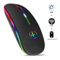 Mini-souris sans fil, pièces, éclairage led ultra fin, silencieux, pour ordinateur portable