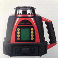 Transmetteur de nivellement des terres agricoles à faisceau laser rouge professionnel, nivellement automatique, niveau laser rotatif avec double écran LCD