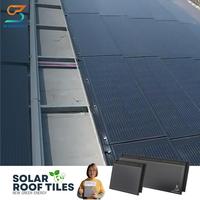 Vente en gros de tuiles solaires rouges Bipv, livraison rapide, système d'énergie solaire, appareils ménagers, production d'énergie, tuiles de toit