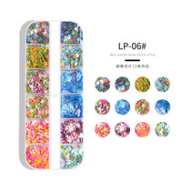 Lot de 12 grilles de paillettes papillon pour nail art, ultra-fines, effet laser 3D, pour la décoration de manucure, vente en gros