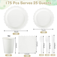 Assiettes en papier jetables multifonctionnelles Gobelets en papier Ensemble de fournitures de vaisselle de fête Assiettes jetables modernes pour hôtels et restaurants