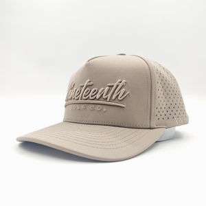 Athlete 5 Panel Solid Waterproof Golf <b>Cap</b> Custom Embroidery Logo Low MOQ OEM Engineered Ventilation <b>Quick</b> <b>Dry</b> Technical Apparel - Product Image 3