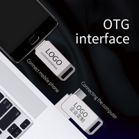 Flash Drive USB OTG kustom baru, dengan kartu memori logam putar 8GB/16GB/32GB/64GB/128GB antarmuka USB 2.0