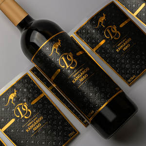 Custom High-End Silver <strong>Embossing</strong> Glossy PVC Metal Aluminum Pet Material Waterproof Logo <strong>Label</strong> Stickers Wine Packaged Sheets - Product Image 3