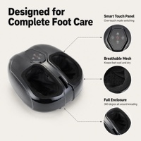 Masseur de pieds électrique avec rouleaux, coussinets à air, télécommande, 4 modes, 2 niveaux de chaleur, housse lavable