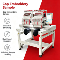 Machine à broder multi-aiguilles à 2 têtes durable pour la fabrication en série de patchs et de badges