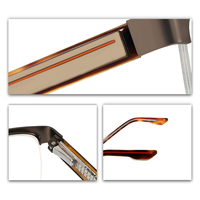 Monture de lunettes de sport en métal tendance, demi-monture en acier inoxydable, verres optiques, branches colorées, unisexe
