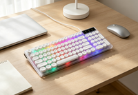 Wholesale Punk Retro Mechanical Gaming Keyboard Wired USB RGB Backlit Illuminated High Keycap Computer Keyboard for Gamer