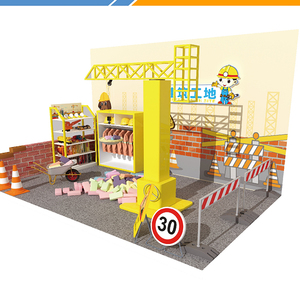Maisonnette de chantier en bois pour enfants, jeu de rôle de constructeur, équipement de jeu intérieur personnalisé - Product Image 1