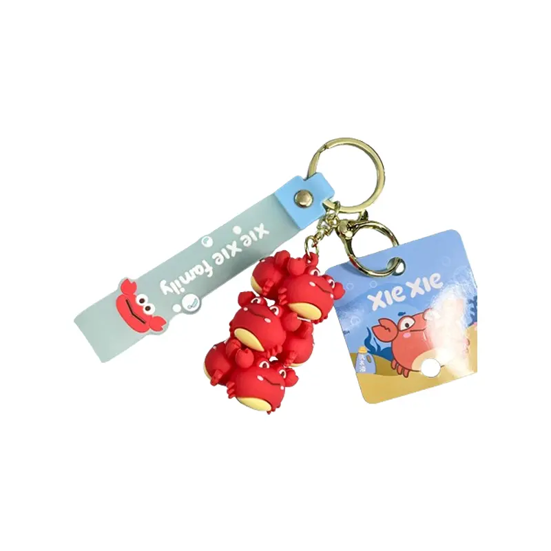 Wholesale Promotional 3D PVC Stacking Animal Keychain High Quality Rubber Bag Charms For Car Key Rings