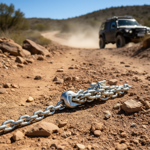 Catena di traino 3/8 pollici x 20 piedi G80 in acciaio al manganese con rivestimento zincato e ganci di fissaggio per il recupero fuoristrada - Product Image 2