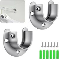 Support de rail mural en acier inoxydable finition satinée pour tringle à rideau de 25 mm, support de tringle à serviettes, support de tringle de douche