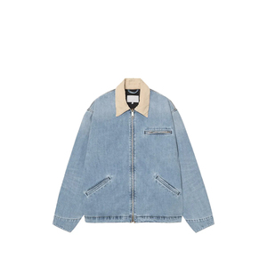 Nuevas Colecciones, Chaqueta Vaquera Ligera para Hombre con Logotipo Personalizado y Cuello de Pana para Primavera y Otoño, Chaqueta Vaquera Suave Lavada - Product Image 1