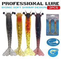 NOUVEAU Leurre Souple OEM 95mm 115mm en Forme de Crevette Bionique, 2 Pièces/Boîte, Réaliste et Multi-Segmenté pour la Pêche en Eau Salée