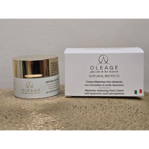 Crème hydratante visage quotidienne Oleage Biotech 50ml, certifiée GMP, éclaircissante, au beurre de karité, riz et acide hyaluronique - Product Image 1