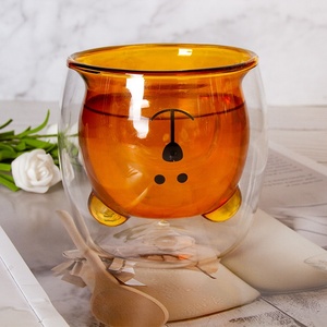 Tazza per orsetto trasparente ad alto borosilicato carina bicchieri di vetro a doppia parete resistenti al calore bicchieri - Product Image 1