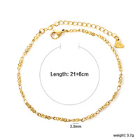 Chevillères simples au design géométrique, accessoires pour filles, chevillères en acier inoxydable plaqué or 18 carats, tendance et charmes uniques
