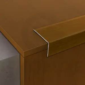Aluminio Grano de madera Escalera Nariz Esquina Guardia Autoadhesivo Escalera Cubiertas Piso Trim Paso Edg