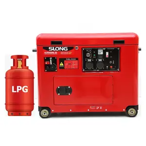 SLONG 5 kw 5000 watts Silencioso GLP Gás Natural geradores domésticos gerador de combustível duplo