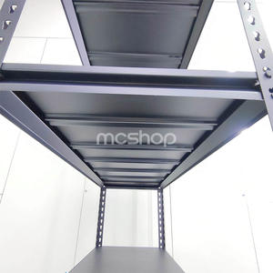 Z Beam 5-Boltless Boltless Black Slotted-رفوف تخزين فولاذية بزاوية محمية من التآكل مع رف معدني - Product Image 5