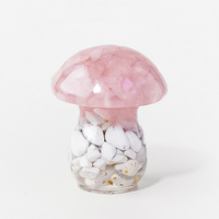 Statue Champignon Orgone en Résine avec Copeaux de Cristal Naturel Mélangés (Améthyste, Quartz Rose) – Figurine de Guérison pour Cadeau (Vente en Gros)