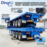 Semi-remorque porte-conteneurs à plateau plat Dingtu Steel 40 pieds avec système de verrouillage par torsion, capacité de charge supérieure à 30 000 kg pour le transport intermodal portuaire national