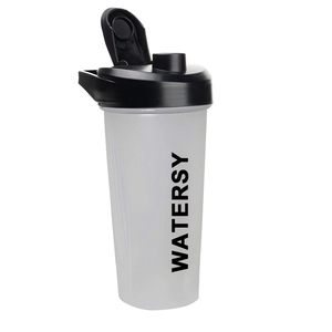 Botella de coctelera de proteína de plástico con logotipo personalizado unitario blanco en blanco personalizado, doble BPA, respetuosa con el medio ambiente, para gimnasio - Product Image 1