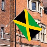 Drapeau de la Jamaïque imprimé numériquement, fait main, 3x5 pieds, en polyester avec deux œillets en laiton, simple couche, pour décoration intérieure/extérieure