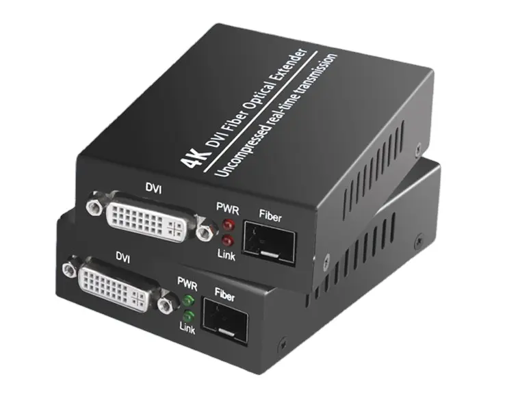 Audio Video Fiber Converter 4K DVI Fiber Optical Extender 10G High Definition