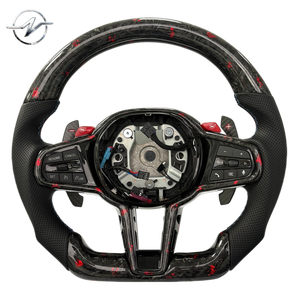 Volante Deportivo Personalizado de Fibra de Carbono y Cuero con LED, Ajuste Perfecto para <span class=keywords><strong>BMW</strong></span> F30 F32 F10 F20 F15 F01 E90 M3 M4 M5 <span class=keywords><strong>M7</strong></span> - Product Image 1
