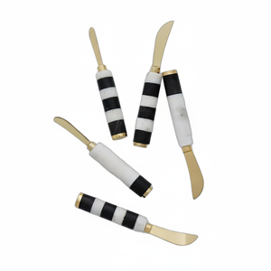 Handmade Shiny Polished Gold Plated Antique Finishing Metal <b>Cheese</b> <b>Set</b> with Resin Handle - Product Image 1