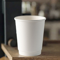 Gobelet à café en papier jetable à double paroi épaissi, impression de logo personnalisable, isolation thermique et anti-brûlure, couvercle vendu séparément