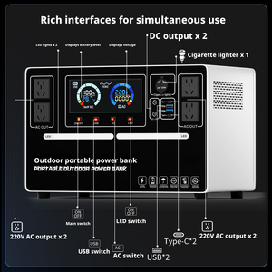 Station d'alimentation portable d'extérieur avec sortie 220V, grande capacité et longue autonomie, idéale pour les situations d'urgence à domicile et les voyages en autonomie - Product Image 4