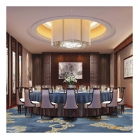 Tapis personnalisé en nylon chinois bleu et blanc résistant au feu imprimé mur à mur hôtel de luxe ascenseur chambre