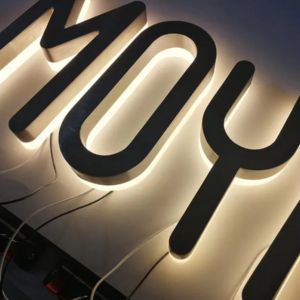 Rétro-éclairage 3D personnalisé rétroéclairé noir cristal rétro-éclairage en acier inoxydable enseignes métalliques publicité de magasin équipement électronique - Product Image 2