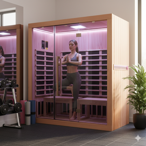 Kit de sauna moderne en bois massif à installation facile, pour 3 personnes, infrarouge lointain, équipement de spa DIY pour chambre et villa - Product Image 1