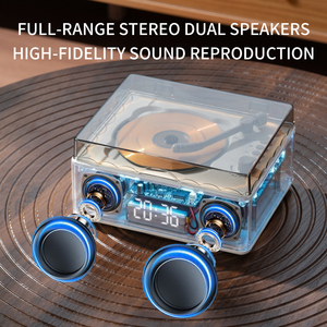 Haut-parleur Bluetooth rétro, lecteur de CD, lecteur de musique rechargeable avec affichage de l'heure pour la maison, la chambre à coucher, le bureau - Product Image 5
