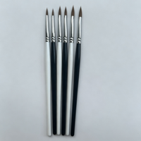 Pinceau à ongles Kolinsky pour modelage, pointe fine, pinceau à ongles en acrylique avec manche en métal pour le modelage des ongles et les travaux de laboratoire dentaire