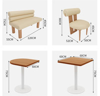Banquettes de restaurant modernes en métal et ensemble de tables et de chaises de salle à manger d'hôtel