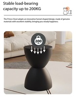 Tabouret sablier moderne en plastique avec rangement, table d'appoint multifonctionnelle pour salon, chambre, entrée, tabouret d'appoint empilable
