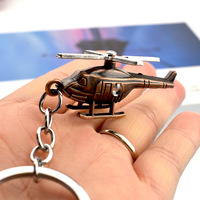 Porte-clés hélicoptère 3D rotatif pour clés de voiture, pendentif, porte-clés de sac, accessoires de bijoux, porte-clés d'avion