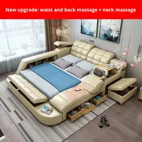 Lit de massage électrique multifonctionnel Tatami Lit doux Chambre principale minimaliste moderne Lit double 1.8m