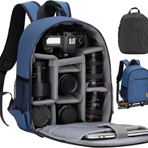 Mochila Profesional de Nailon para Cámara con Soporte para Trípode, Doble Correa para Hombro, Cubierta Impermeable para Lluvia, Cierre de Cremallera - Product Image 4