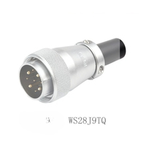 Connecteur d'aviation circulaire WEIPU WS28J9TQ à 9 broches mâle droit, type à souder, 10A 500V IP44
