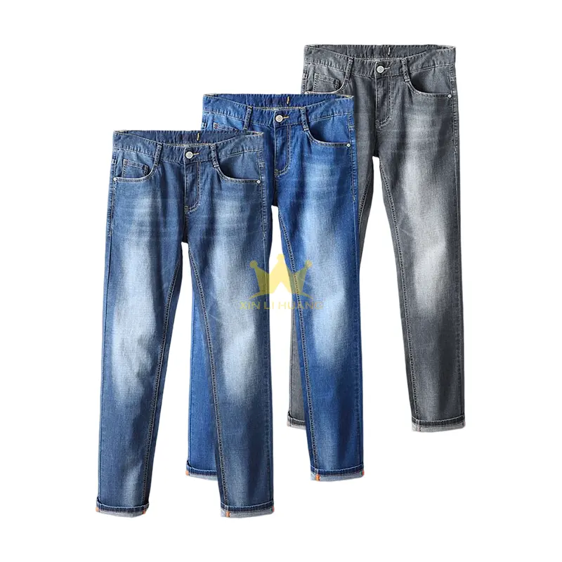 Fashion Slim Straight Washed Denim Pants For Young Men Spring And Summer New Slightly Elastic Men's Trendy Pants