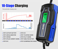 Chargeur de batterie automatique ATEM POWER 4A 6V/12V SLA AGM pour voiture et camion, AC vers DC