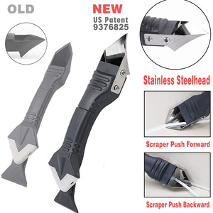 Glass Glue Angle Scraper Stainless Steelhead Sealant <b>Kit</b> 3 in 1 DIY OEM Removal Silicon Taker <b>Tile</b> Caulking Grout Scraper Tool - Product Image 3