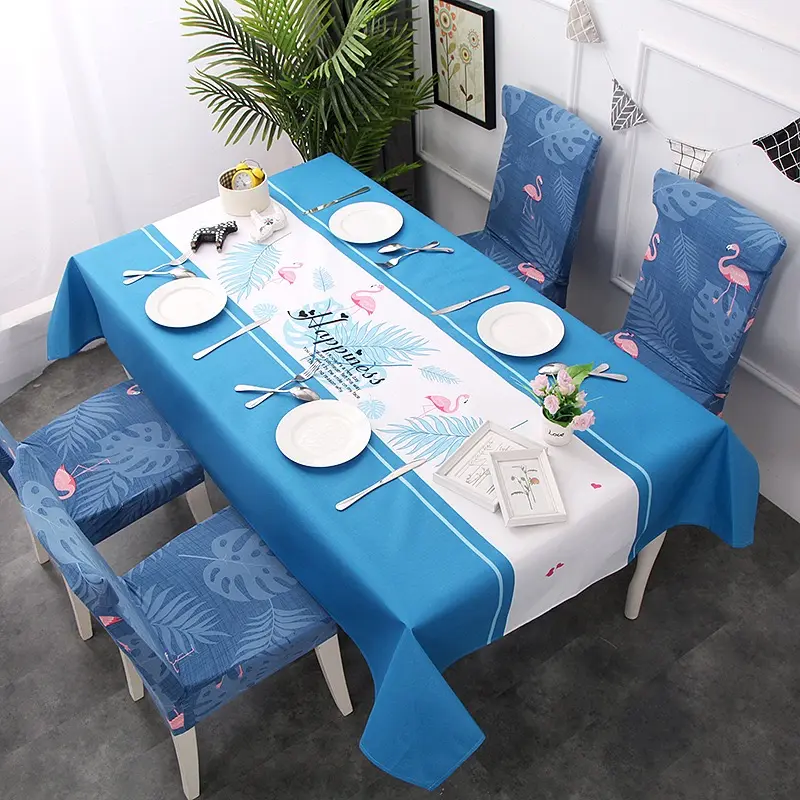 Wholesale New Modern Printed Designs Table Cover With Chair Cover Waterproof Oil-proof Dining Table Cloth